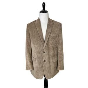 Lauren Ralph Lauren LRL Corduroy Suit Jacket Blazer Paisley Lining Tan Mens 44L